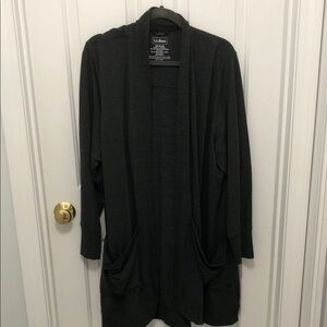 L.L. Bean Dark Charcoal Open-Front Cardigan